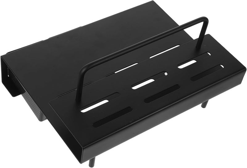 Wall Mounted Kitchen Knife and Cutting Board Organizer with Chopsticks Holder, Black Multifunctional Utensil Rack for Space Saving and Convenient Kitchen Storage - Image 1