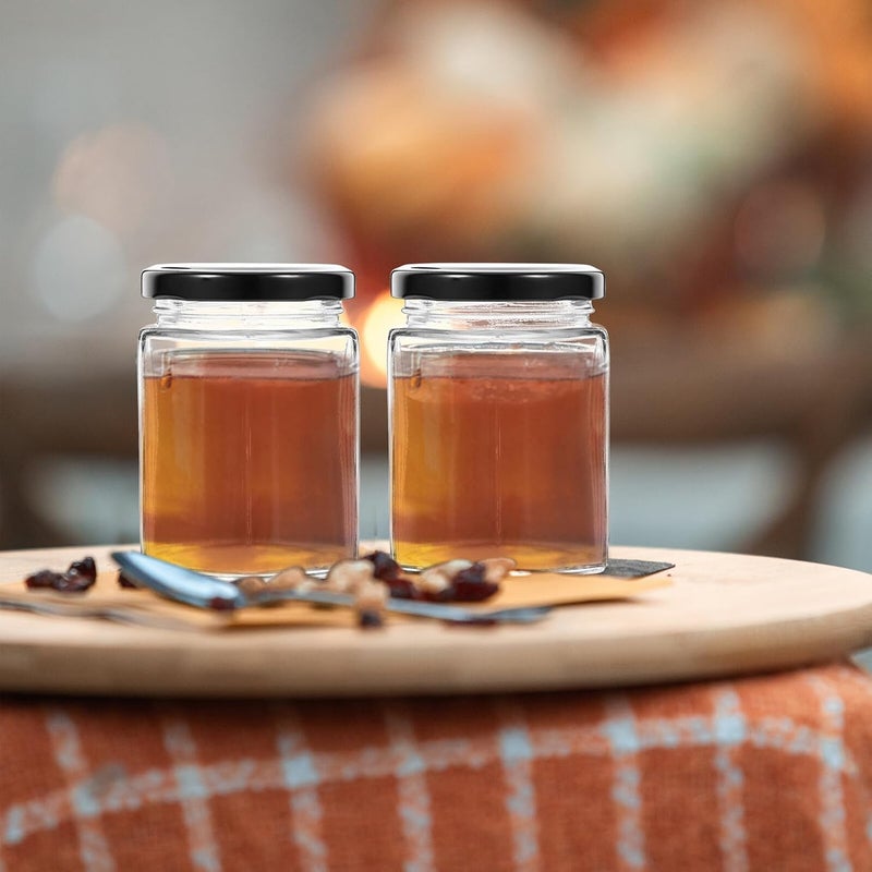 4pcs Glass Honey Jars with Lids 180ml Airtight Hexagonal Honey Dispenser Pots Kitchen Syrup Containers for Home Storage - Image 5