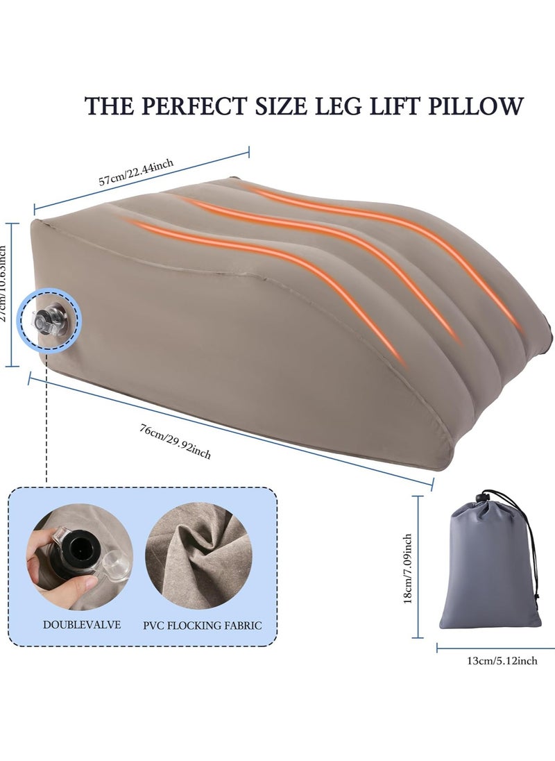 Generic - Inflatable Leg Elevation Pillow, Wedge Pillow for Sleeping, Portable Leg Wedge Pillow with Storage Bag, Leg Support Pillow for Sleeping, Pregnant, Surgery and Injury Recovery - Image 1
