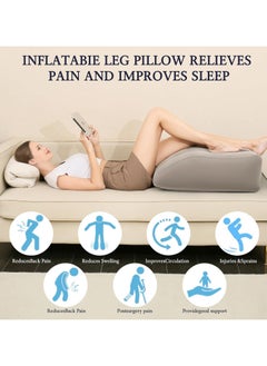Generic Inflatable Leg Elevation Pillow, Wedge Pillow for Sleeping, Portable Leg Wedge Pillow with Storage Bag, Leg Support Pillow for Sleeping, Pregnant, Surgery and Injury Recovery  - Image 2