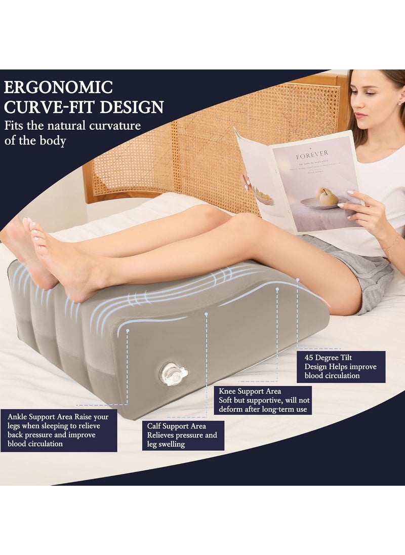 Generic - Inflatable Leg Elevation Pillow, Wedge Pillow for Sleeping, Portable Leg Wedge Pillow with Storage Bag, Leg Support Pillow for Sleeping, Pregnant, Surgery and Injury Recovery - Image 1