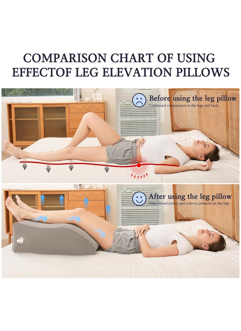 Generic - Inflatable Leg Elevation Pillow, Wedge Pillow for Sleeping, Portable Leg Wedge Pillow with Storage Bag, Leg Support Pillow for Sleeping, Pregnant, Surgery and Injury Recovery - Image 1