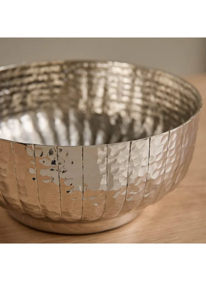 Home Box Ausie Aluminium Sparkle Ribbed Round Bowl 20 x 20 x 9 cm