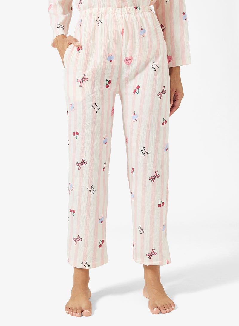 Ginger Button Up Floral Shirt & Pyjama Set - Image 4