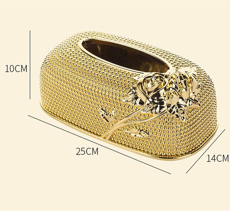 TENDULA Vintage Gold Tissue Box Holder,Luxury Facial Napkin Holder,Toilet Paper Holder for Home Office Bathroom Car Automotive Decor. (Rose Gold Oval) - Image 5