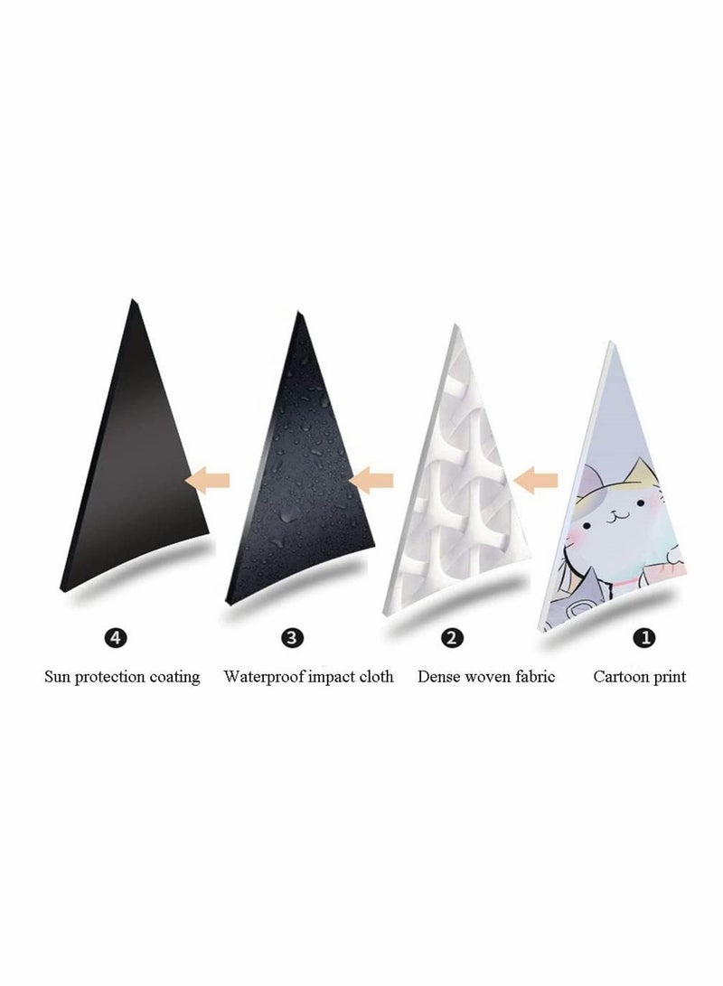 SYOSI Windproof Travel Umbrella, Automatic Open Umbrella, Small Compact Light, Cartoon Waterproof and UV, Strong Steel Shaft, Mini, Folding and Portable for Girls Boys Kids and Women  - Image 3