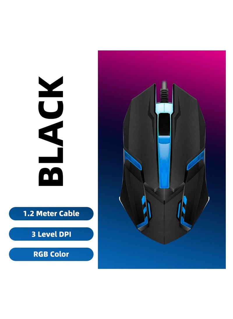 fonken Wired RGB Gaming Mouse High Performance Mouse with Optical Sensor, 3 Buttons, 7 Color LED for Computer Notebook Laptop Office PC Home  - Image 1