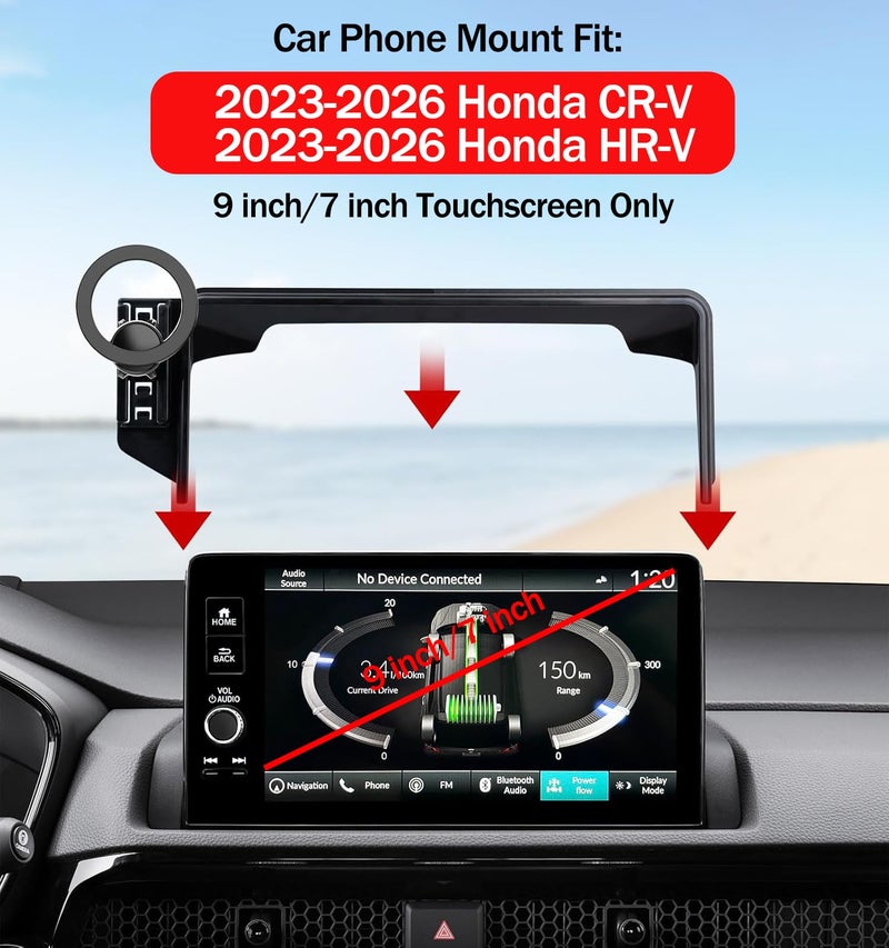 Hesanzol Car Phone Mount for 2023-2025 2026 Honda HR-V / 2023-2025 2026 Honda CR-V, Fits 7/9-Inch Touchscreen Only, for MagSafe Magnetic Car Phone Holder, Honda HR-V/CR-V Accessories - Image 2