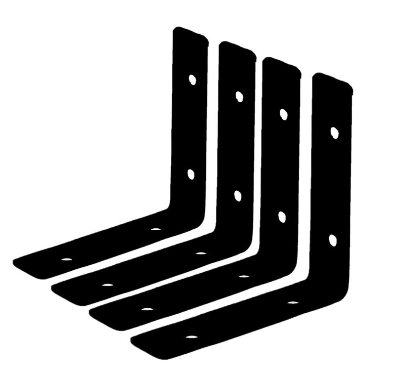 Metalick حامل حائط معدني على شكل L مع مجموعة من 4 براغي لحامل الرف العائم - Image 1
