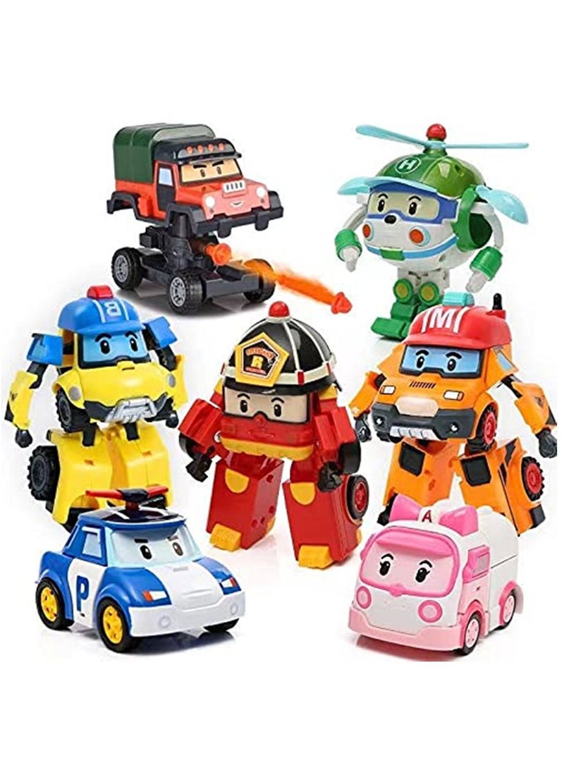 6pcs/Set Robocar Poli Transformation Robot Car Toy - Image 3