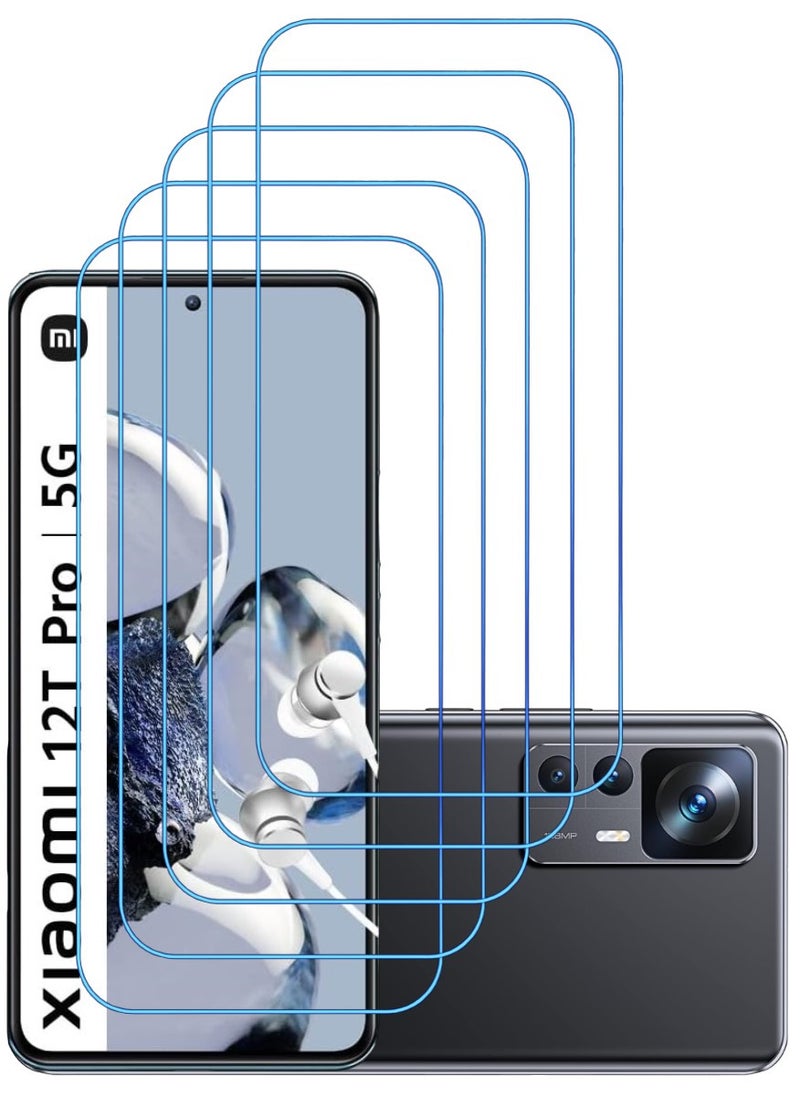 ACLIX 5 Pieces Antistatic ESD Dustproof Premium Quality High Definition Clear Tempered Glass Screen Protector Designed For Xiaomi 12T Pro - Image 1