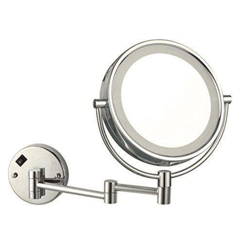 Nameeks AR7705-SNI-3x Glimmer Double Face Round LED 3x Magnification Makeup Mirror, Satin Nickel - Image 2