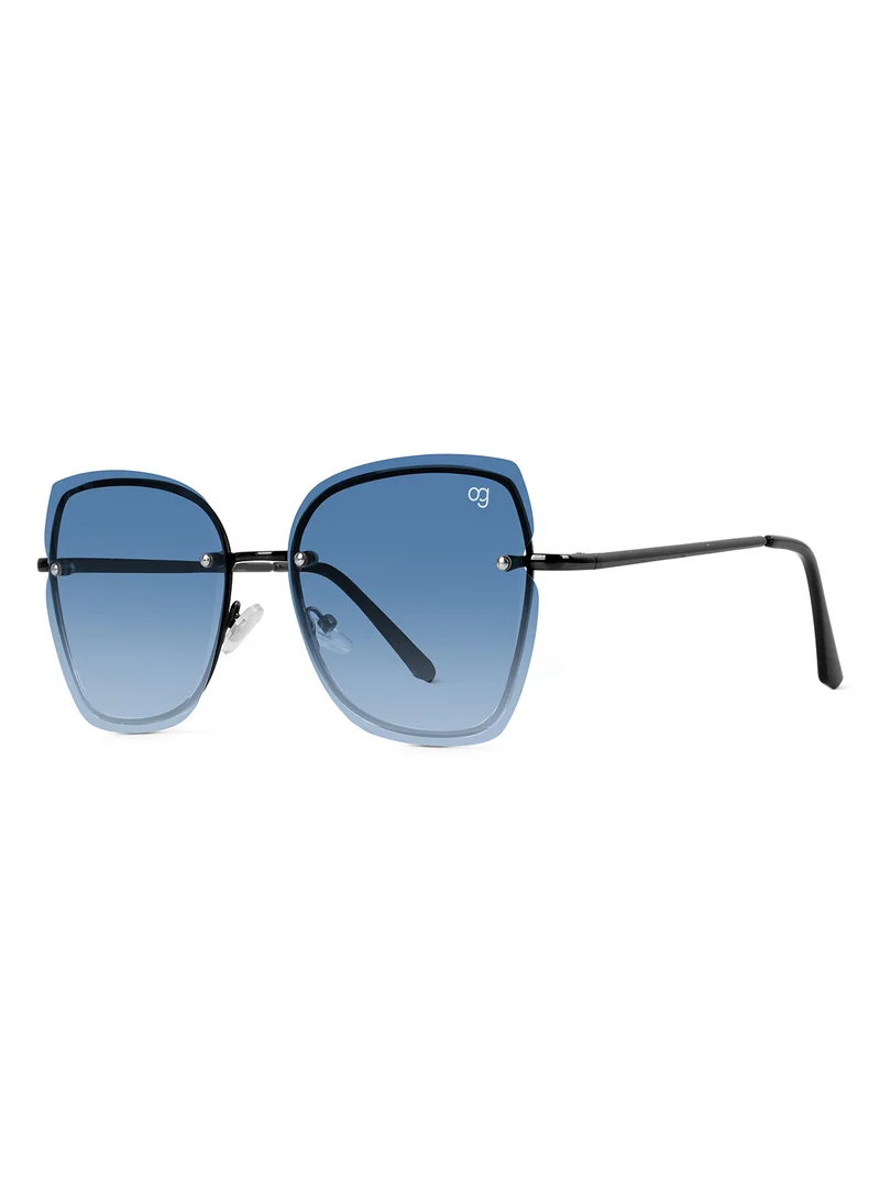 Woggles  Latest & Stylish UV Protected BlueX Black Cateye Rimless Sunglasses for Women  | Best Price UAE