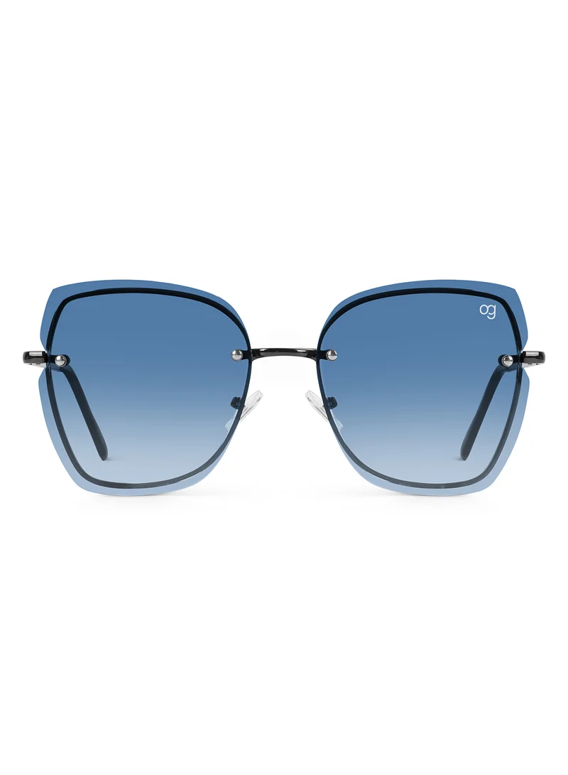 Woggles  Latest & Stylish UV Protected BlueX Black Cateye Rimless Sunglasses for Women  | Best Price UAE