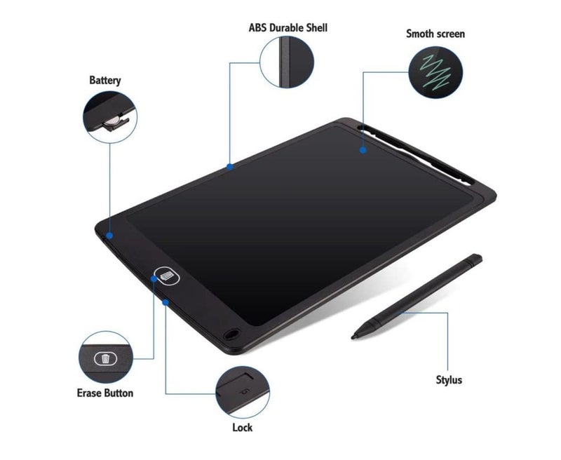 OR O&R® Reusable 12-Inch LCD Writing Tablet for Kids – Digital Chalkboard with Stylus – Paperless Learning & Drawing Pad - Image 2
