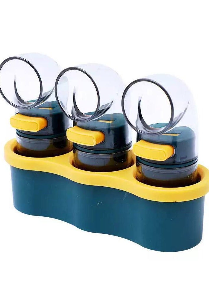 منظم توابل 3 خانات - حل تخزين أنيق وفعال للمطبخ