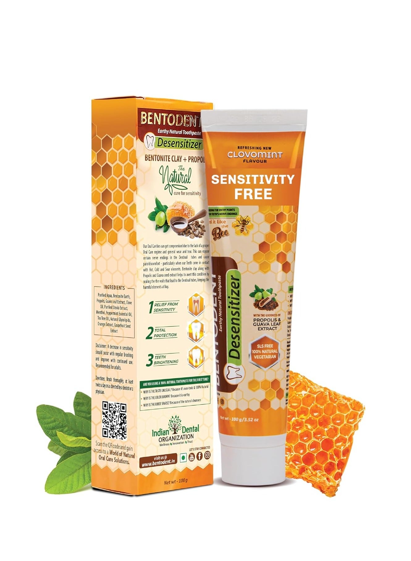 Bentodent Toothpaste - Desensitizer Natural Sensitivity Relief Toothpaste with Clove And Mint - 100 Gm