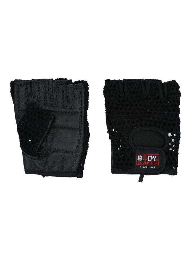 BODY SCULPTURE 2-Piece XL Leather Fitness Glove Set Black 4.7 x 7.1 Inch BW-83NXL-B  - Image 1