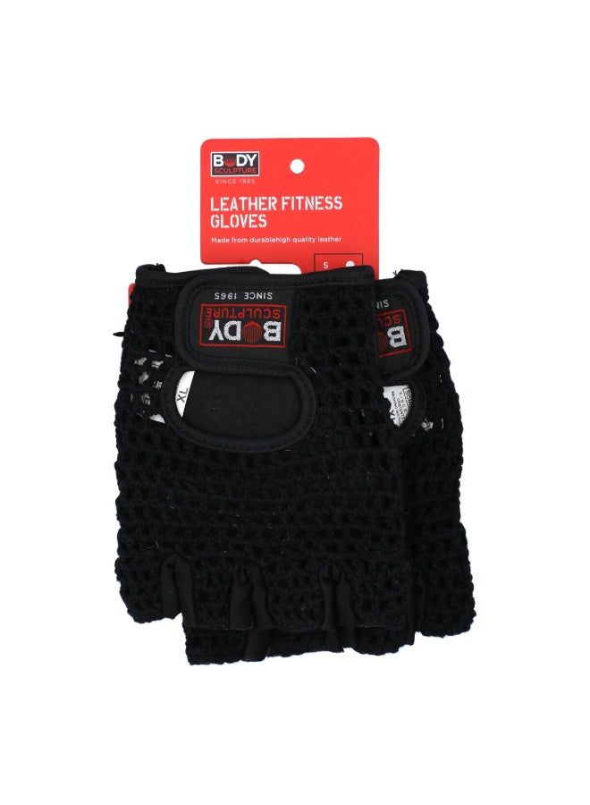 BODY SCULPTURE 2-Piece XL Leather Fitness Glove Set Black 4.7 x 7.1 Inch BW-83NXL-B  - Image 2
