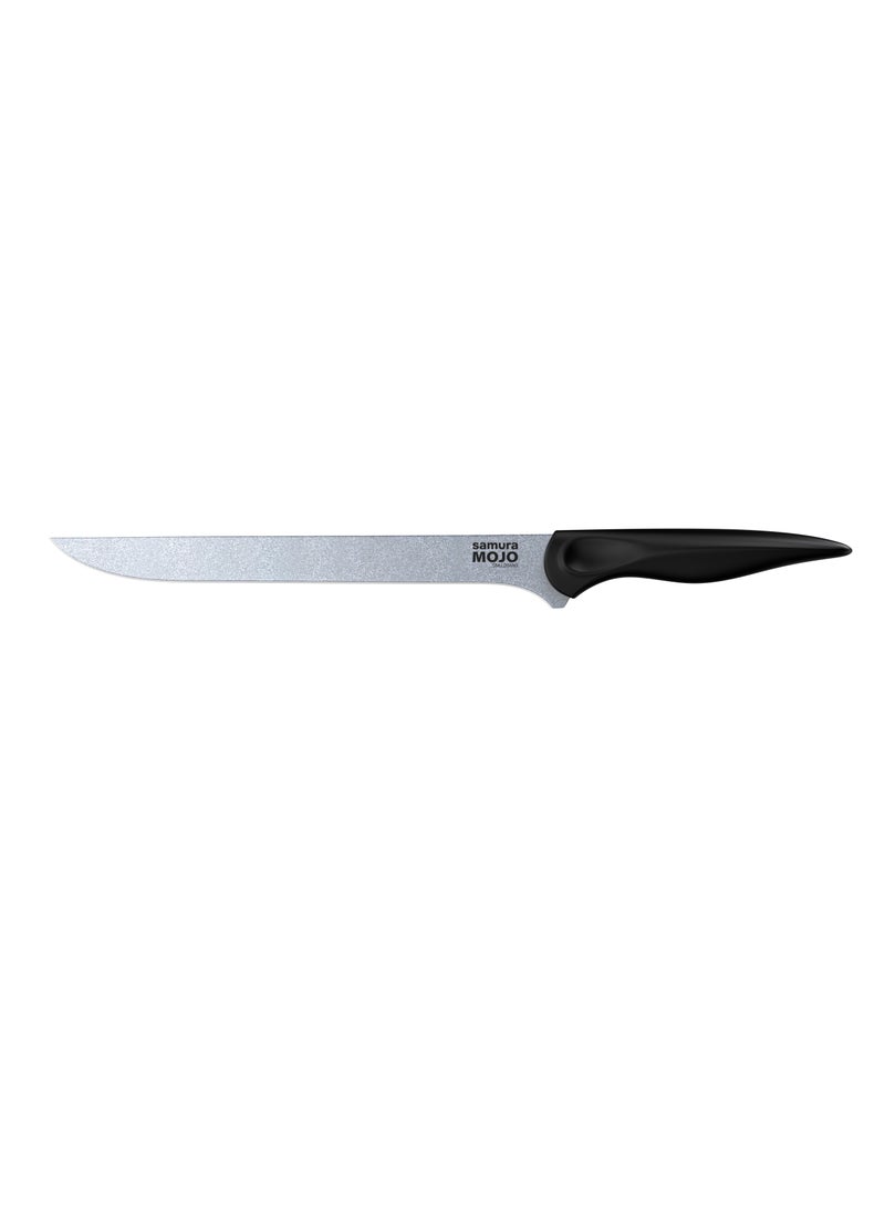 Samura - Samura MOJO Knife Block Set of 8 | Black | Paring, Utility, Fillet, Bread, Chef's Knives, Honing Rod, Scissors, Wooden Knife Block | Polypropylene Handle | AUS-8 Stonewash Blade - Image 1