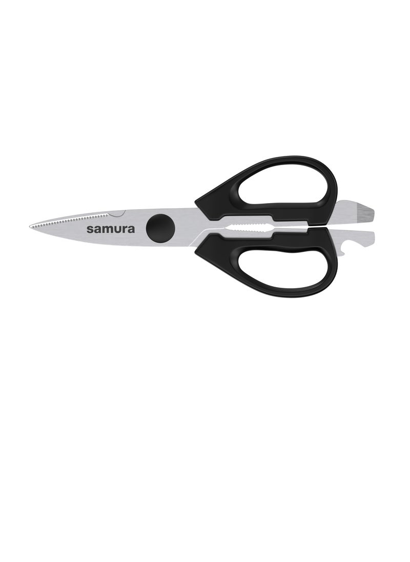 Samura - Samura MOJO Knife Block Set of 8 | Black | Paring, Utility, Fillet, Bread, Chef's Knives, Honing Rod, Scissors, Wooden Knife Block | Polypropylene Handle | AUS-8 Stonewash Blade - Image 1