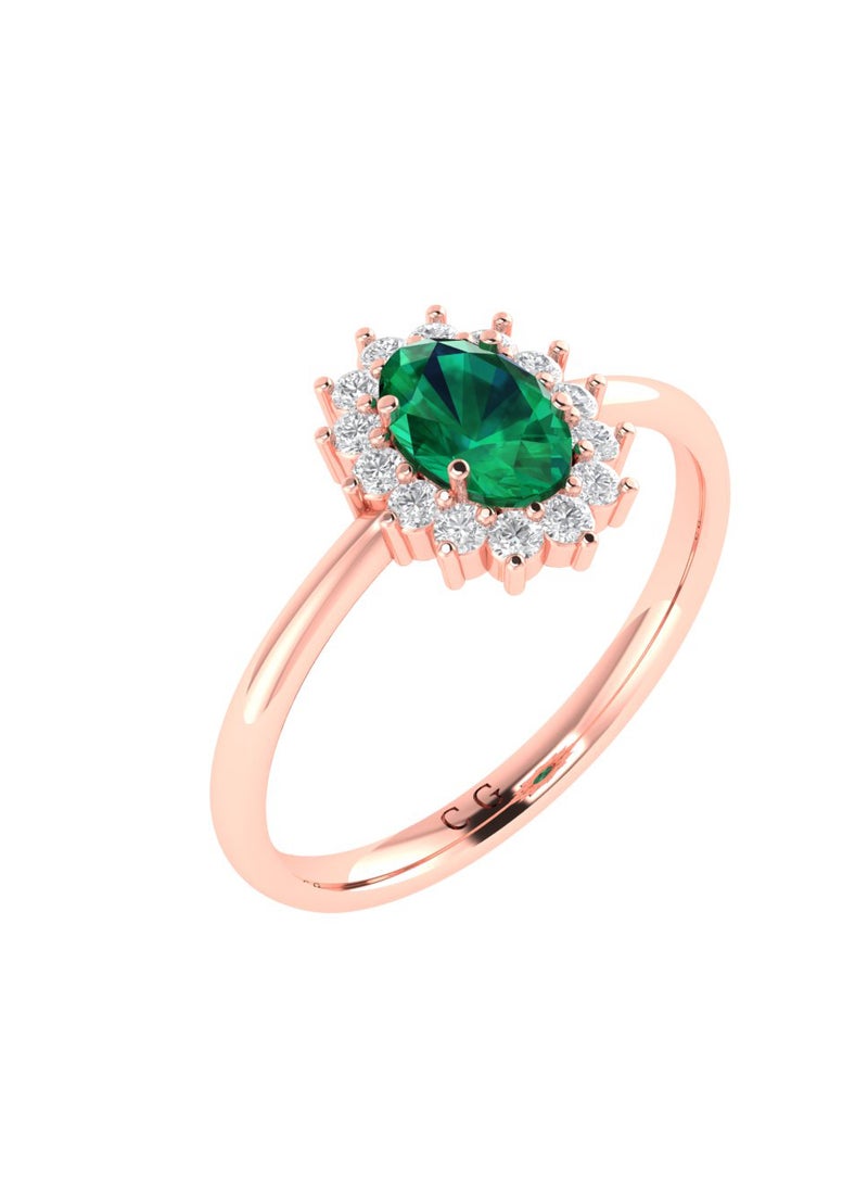 Diana Oval Emerald and Sparkling Diamond Ring in 18K Rose Gold - pzsku/Z3AAA98E64F3B0B87EF32Z/45/_/1737199715/7bff8023-3867-487a-ac23-6ca38fea3ba7