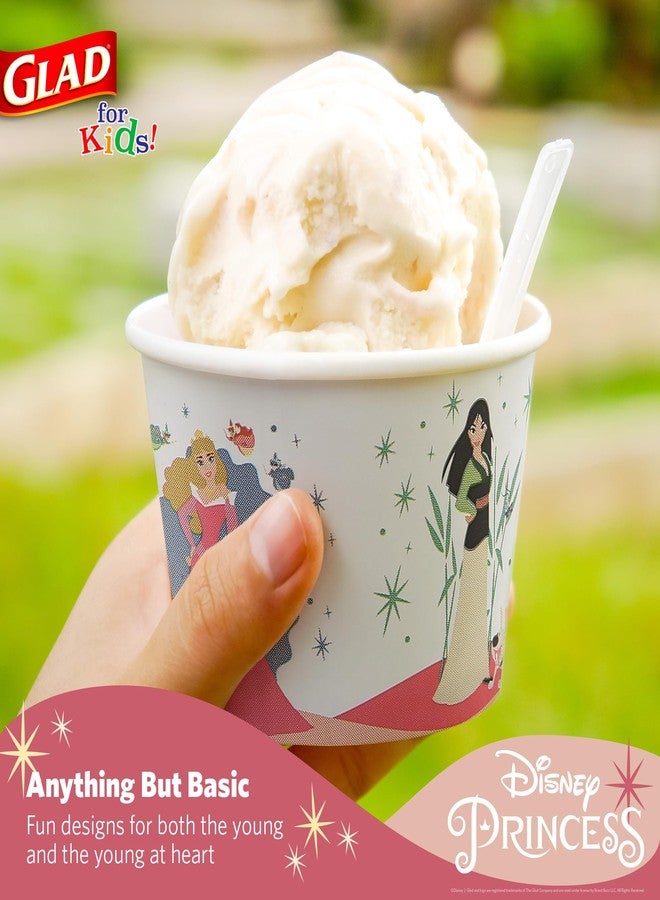 Glad for Kids Disney Princess Paper Snack Bowls, “Magic is in All of US” - Heavy Duty, Microwavable, Disposable Snack Cups with Lid for Soup or Ice Cream, 6 Ounce, 20 Count - Image 3