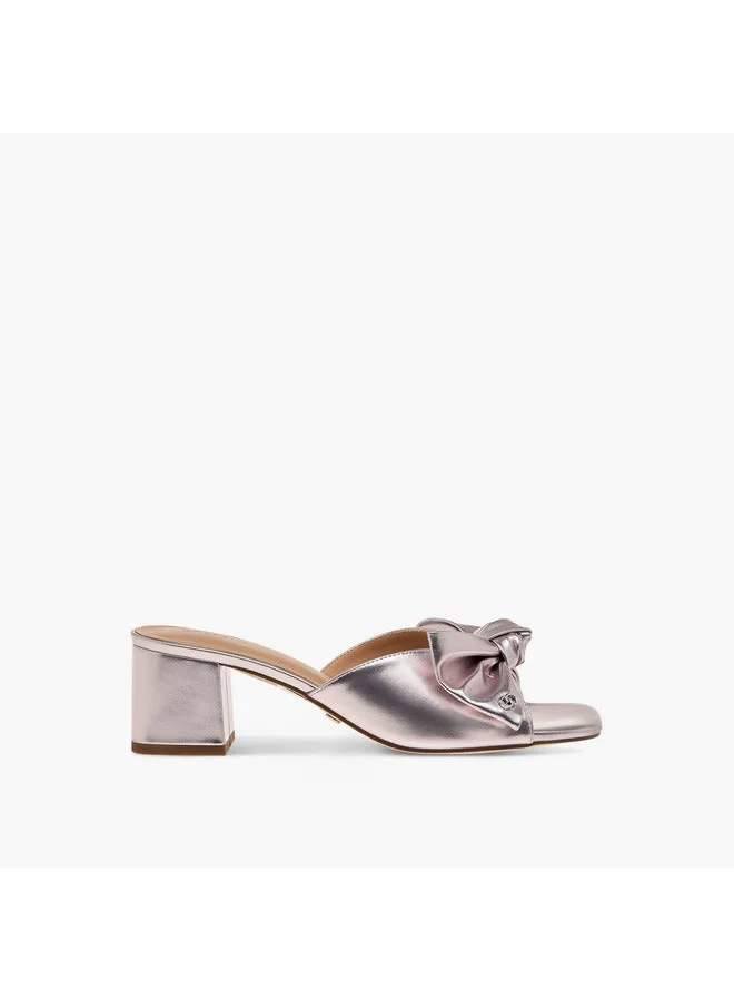 Celeste Women's Bow Detail Slip-On Sandals with Block Heels - J06005-007