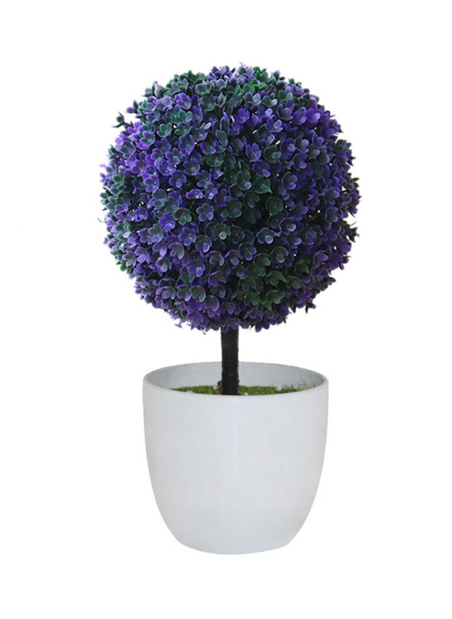 Generic Artificial Potted Ball Shape Bonsai Topiary Purple 