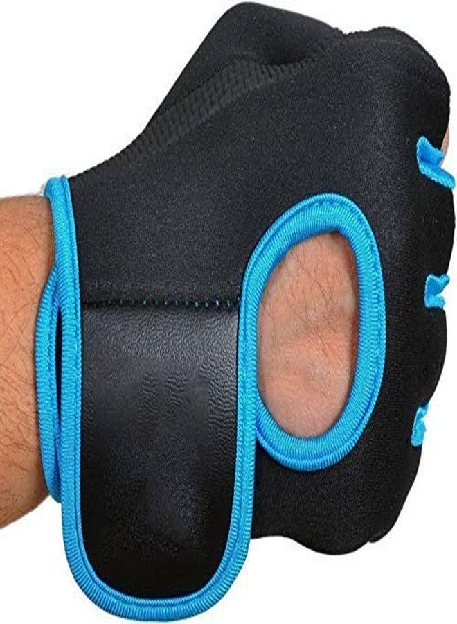 serveuttam India Weight Lifting Palm Gym & Fitness Gloves (Free Size) Blue - Image 4