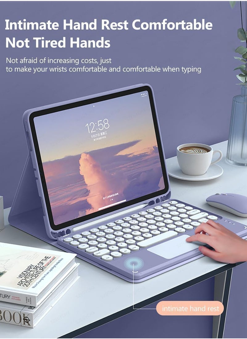 Aookay - Arabic and English Keyboard Case for Samsung Galaxy Tab A9 Plus 5G 2023 Case with Bluetooth Mouse, Round Key Wireless Keyboard, Lightweight Smart Keyboard Cover (Black, Galaxy Tab A9 Plus) - Image 1
