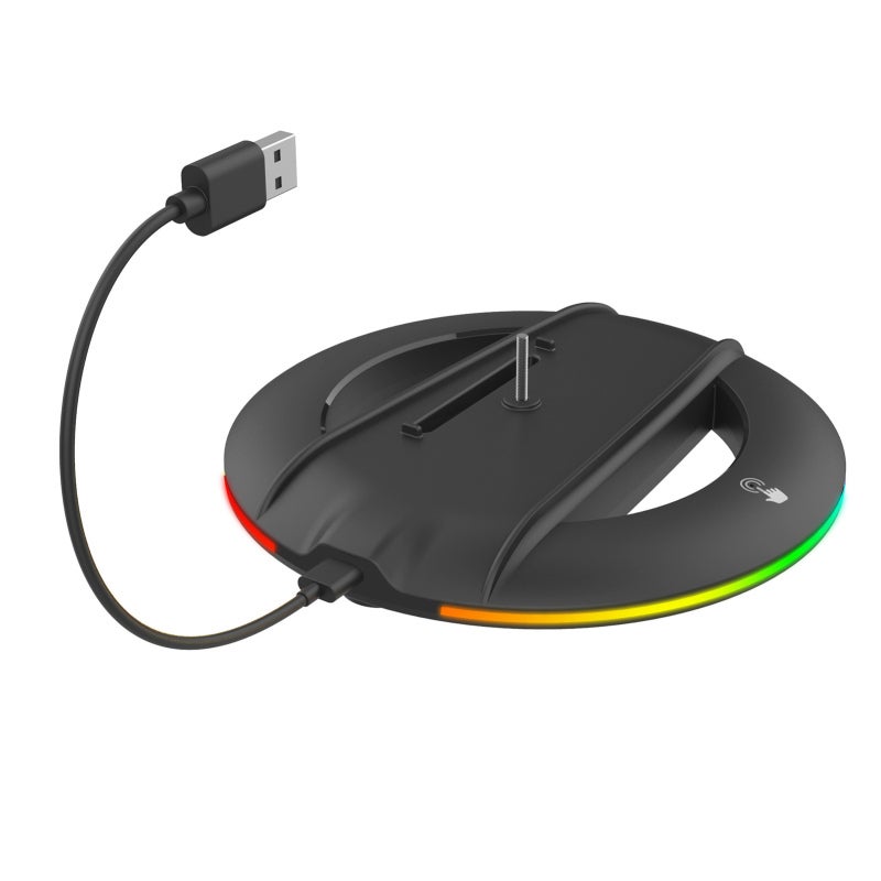 Console Vertical Stand with 14 RGB Lighting Modes - Stable Secure Support for Slim Disc Digital Edition - Enhanced Cooling System for Gaming Setup - Image 1