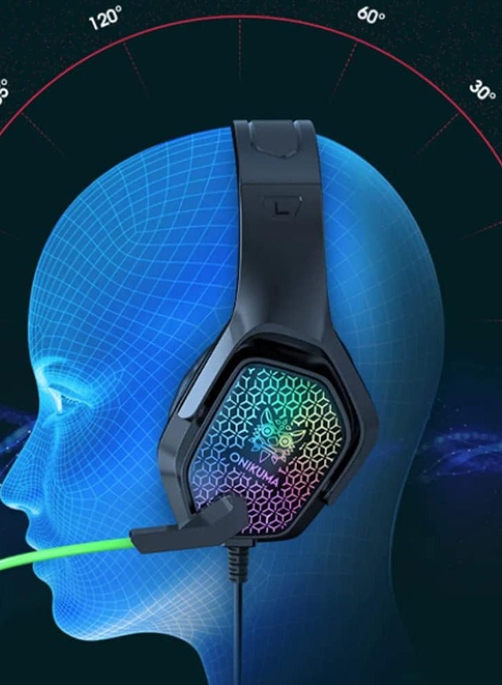 ONIKUMA X3 Wired Headphones With Microphone Gaming Headsets RGB Lights Noise Cancelling Earphones for Computer PC Gamer - Image 2