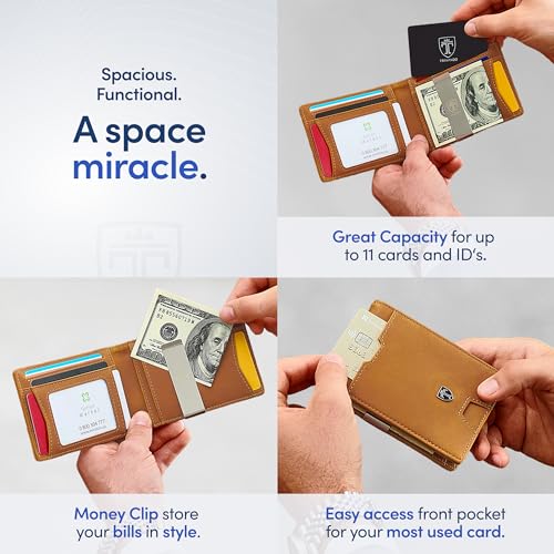 TRAVANDO Mens Wallet with Money Clip AUSTIN RFID Blocking Bifold Credit Card Holder for Men with Gift Box - Image 3
