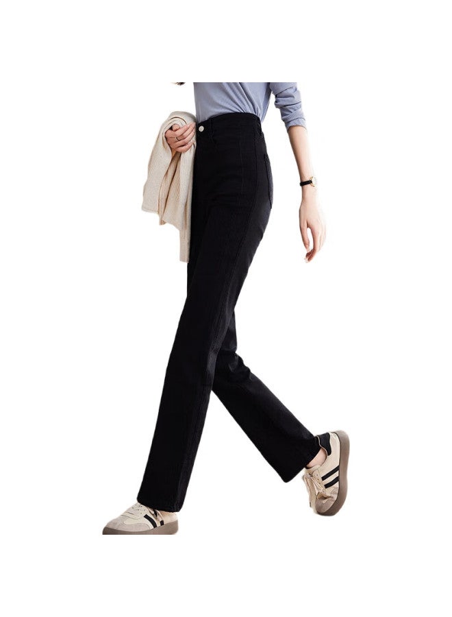 YUZHAOLIN Women'S Straight Leg Jeans High Waist Loose Fit Fashion Single Button Denim Pants Y143N1021 - Image 3