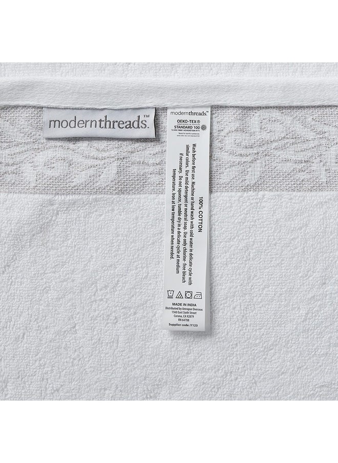 Modern Threads 600 GSM 6-Piece Towel Set with Filgree Jacquard Border Taupe  - Image 3