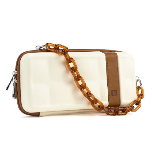 GeekShare Vintage Carry Case Compatible with Switch/Switch OLED - Portable Hardshell Travel Carrying Case fit Switch Console with Acrylic Strap - Image 1