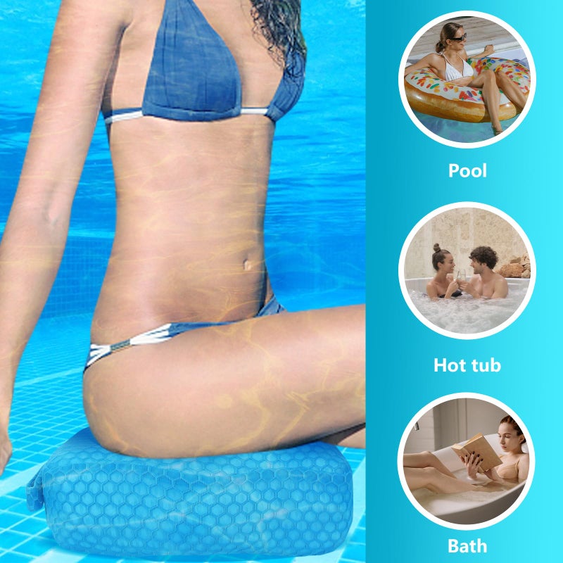 Samplife Hot Tub Booster Seat, Weighted SPA Booster Seat Cushion for Adults, 3D Air Mesh Inflatable Hot Tub Seat Accssories with Non-Slip Micro Dot Bottom,Indoor or Outdoor Quick Dry Hot Tub Pillow - Image 5