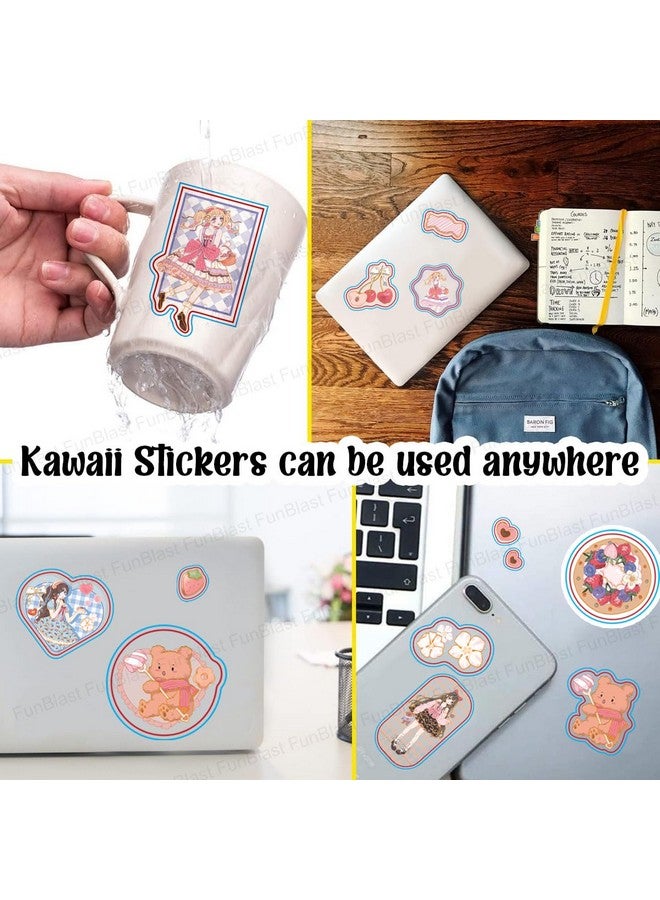 فنبلاست مجموعة ملصقات FunBlast Kawaii - 16 ورقة (100+ قطعة) ملصقات ثلاثية الأبعاد DIY للبنات، ملصقات جمالية، ملصقات للتدوين، سكرابوكينغ، مجموعة ملصقات لطيفة (BoboBear-4X4=16 ورقة) - Image 3