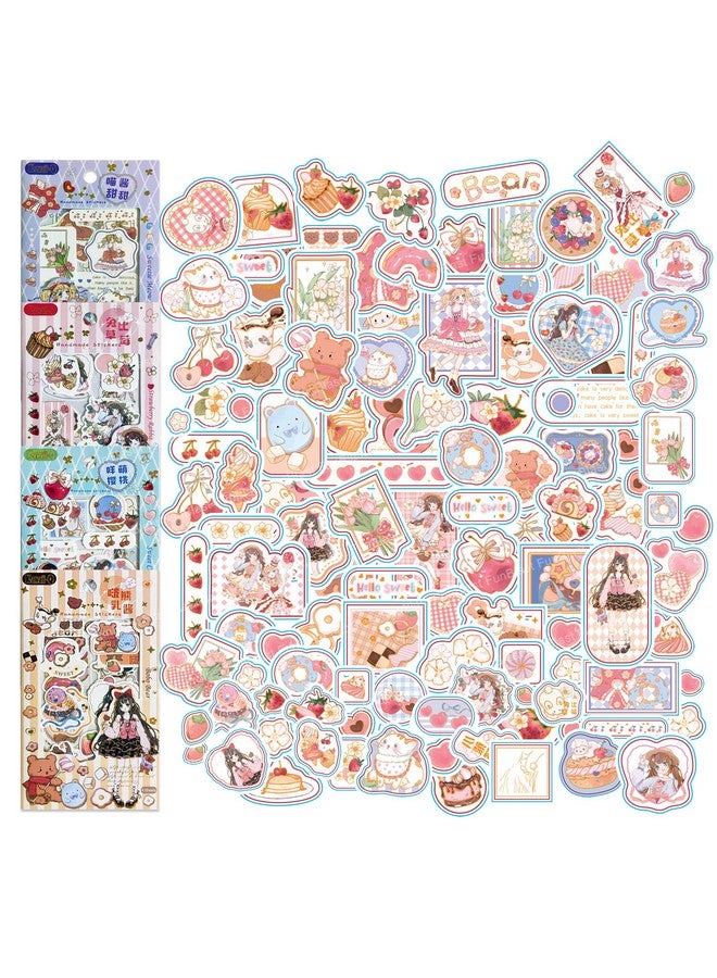 فنبلاست مجموعة ملصقات FunBlast Kawaii - 16 ورقة (100+ قطعة) ملصقات ثلاثية الأبعاد DIY للبنات، ملصقات جمالية، ملصقات للتدوين، سكرابوكينغ، مجموعة ملصقات لطيفة (BoboBear-4X4=16 ورقة) - Image 1