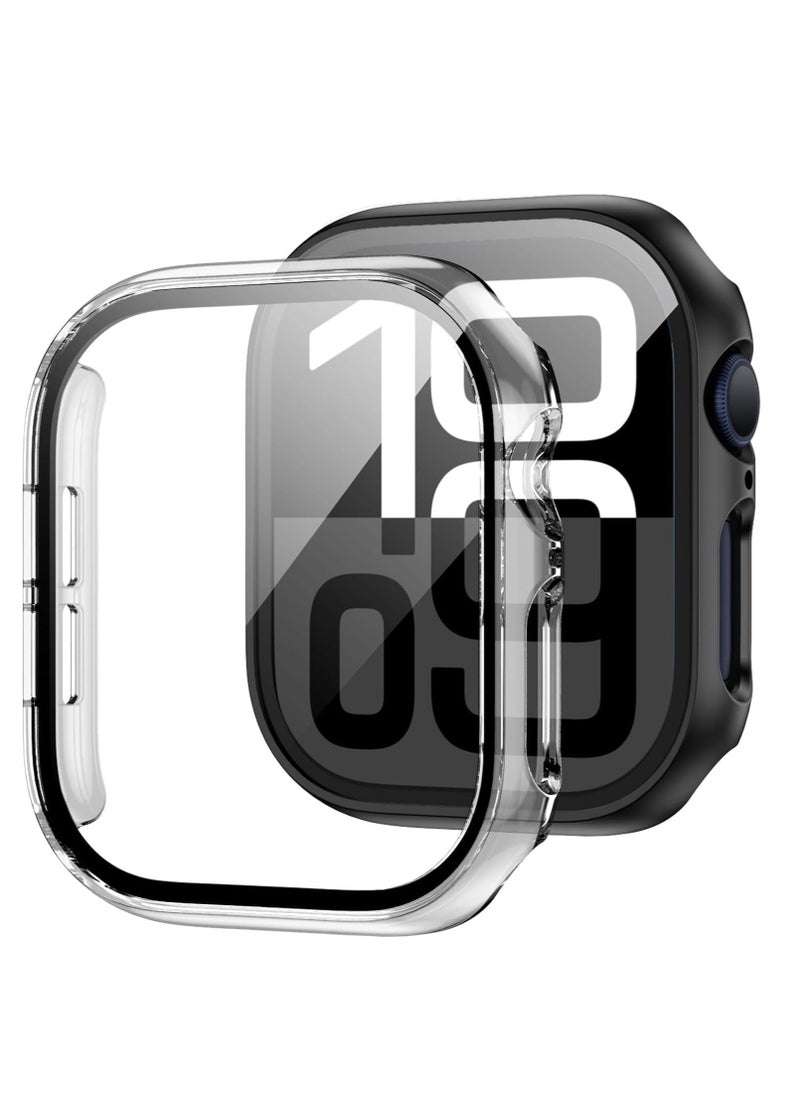 Apple Watch Series 10 46mm, case with Tempered Film Screen Protector, Full Protective Hard PC Bumper Touch Sensitive HD Screen Cover(46mm,Clear)  - Image 1