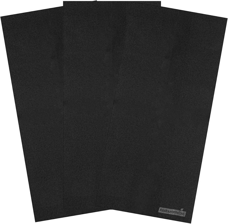 Restaurantware Luxenap 158 X 79 Inch LinenFeel Guest Towels 50 Hand Towels   Fold AirLaid Black Paper Dinner Napkins Disposable For Restrooms Kitchens And Tables  Restaurantware - Image 2