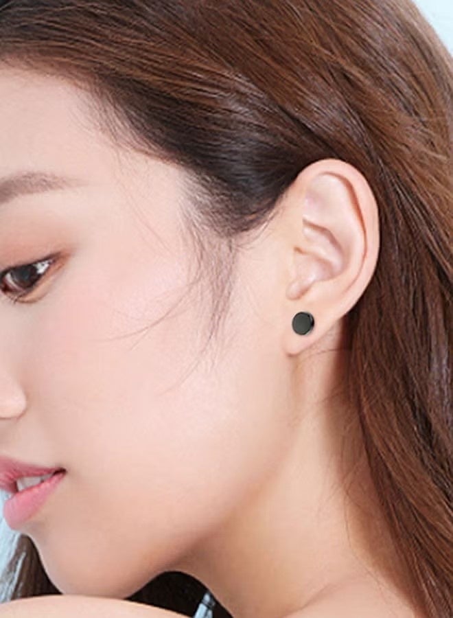 6 Pairs Magnetic Stud Earrings for Womens Mens Stainless Steel Non Piercing Magnetic Earrings Clip on Earrings Inlaid Cubic Zirconia Earrings Set 6mm - Image 5