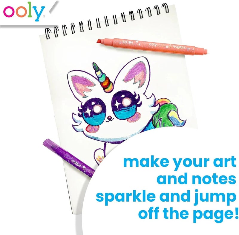 Ooly 12 Pack Sparkle Switch-eroo Color Changing Markers, Dual Tip Markers for Kids, Double Ended Chisel Tip Marker Set Great for Art Supplies, Drawing and Stationery Sets - Image 4