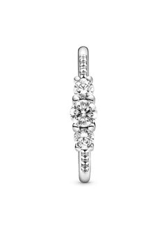 PANDORA PANDORA Jewelry Clear Three-Stone Cubic Zirconia Ring in Sterling Silver  - Image 3