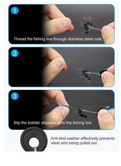 SYOSI Bobber Stops Rubber Bobber Stoppers for Fishing Line, 600pcs Weight Stoppers Fishing  - Image 3