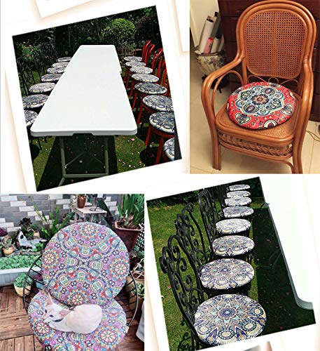 Sigmat Memory Foam Seat Cushion Anti-Slip Soft Round Stool Cushion Chair Pad 16 Inch Geometric - Image 4