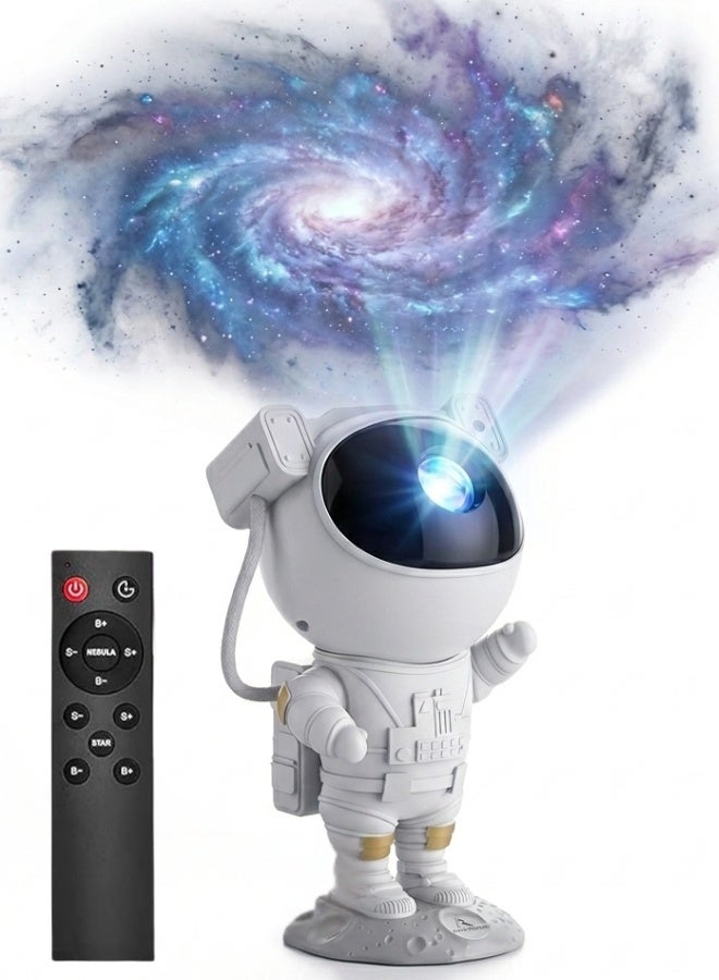 Happy Home Astronaut Galaxy Star Projector Night Light – LED Space Nebula Ceiling & Wall Projector with 8 Colorful Galaxy Effects and Twinkling Stars, Remote Control, 45/90 Minute Sleep Timer, 360° Magnetic Rotating Head, Adjustable Brightness, Multiple Lighting Modes, Kids Bedroom Night Lamp, Gaming Room Decor, Home Theater Light, Relaxation Ambient Lamp, Modern Space Decoration, Birthday, Christmas & Holiday Gift for Kids and Adults - Image 1