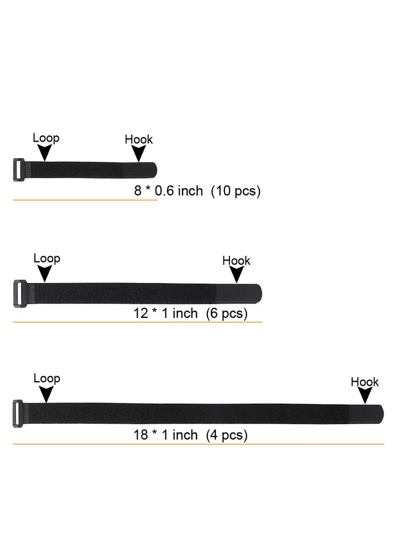 مجموعة أربطة كابلات فيلكرو قابلة لإعادة الاستخدام (20 قطعة) لتنظيم الأسلاك والشاحن والأسلاك - Image 3