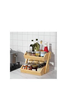 Generic Fruit Basket, 2 Tier Bamboo Fruit Basket for Kitchen, 11" Tall Fruit Stand Storage Holder, Heavy Duty/Multipurpose/Large Capacity for Vegetables, Fruit, and Snack, Bread  - Image 3